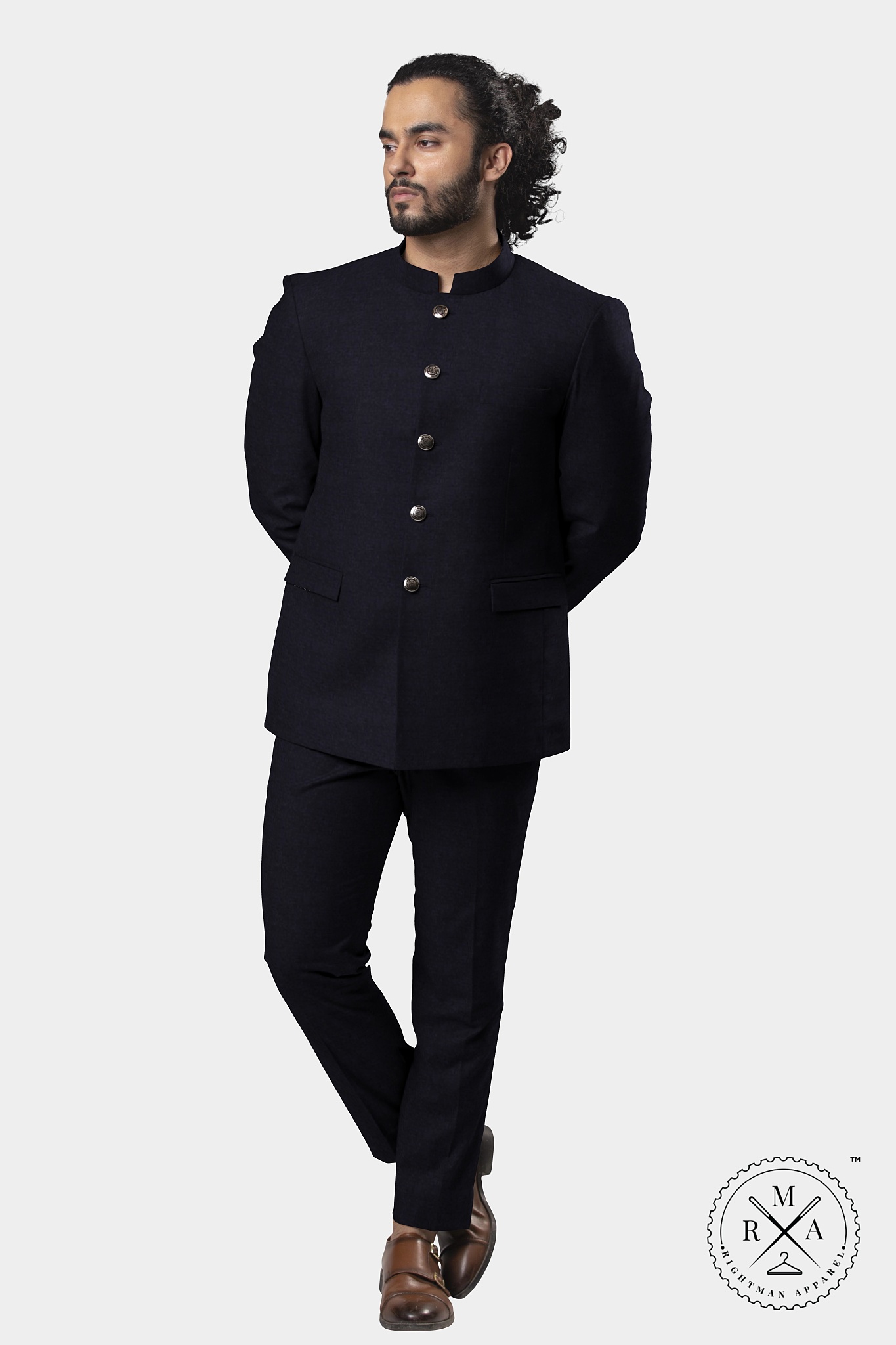 Solid Navy Blue TR Jodhpuri Suit SU02